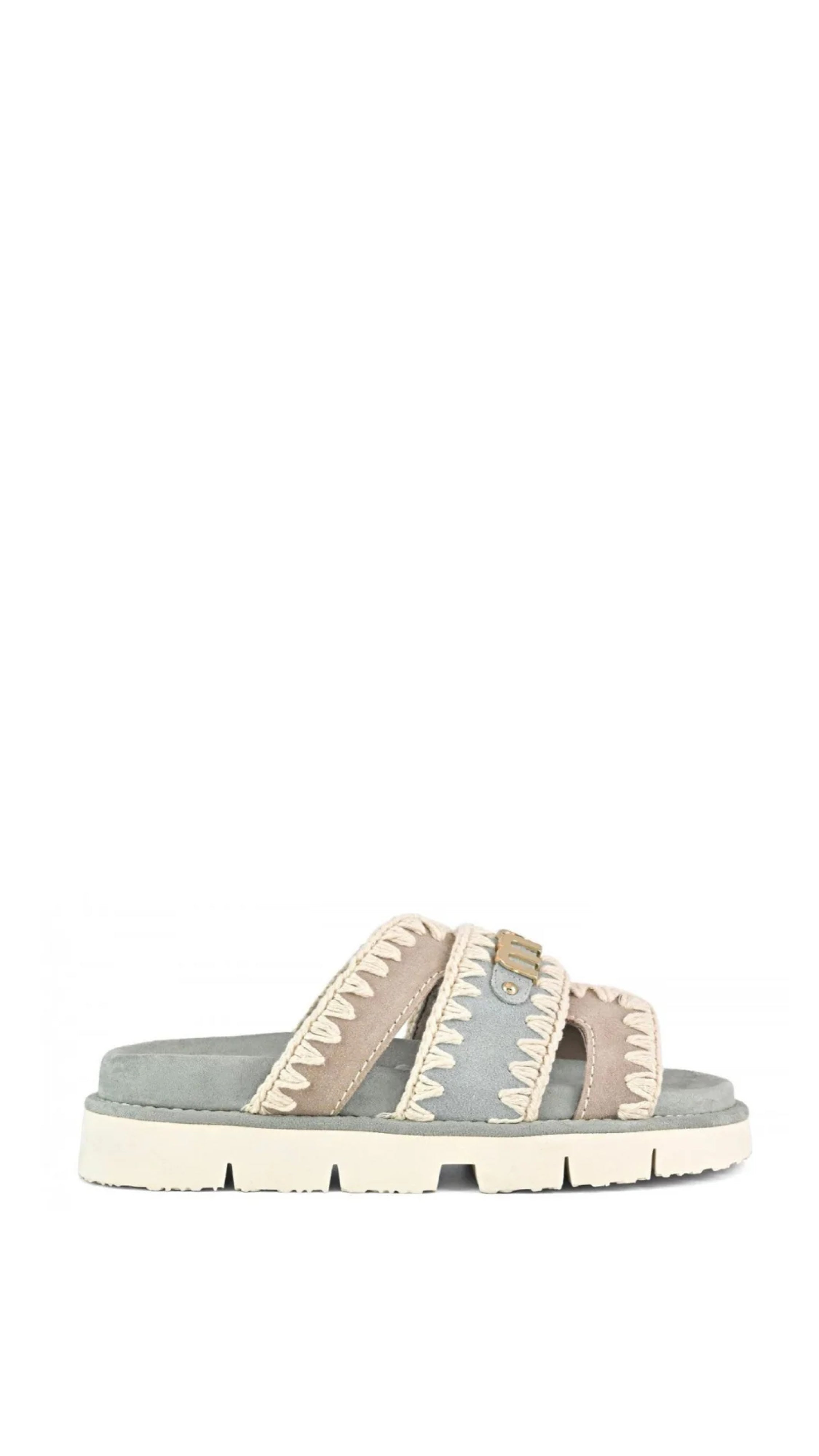 SANDAL BICOLOR METAL LOGO