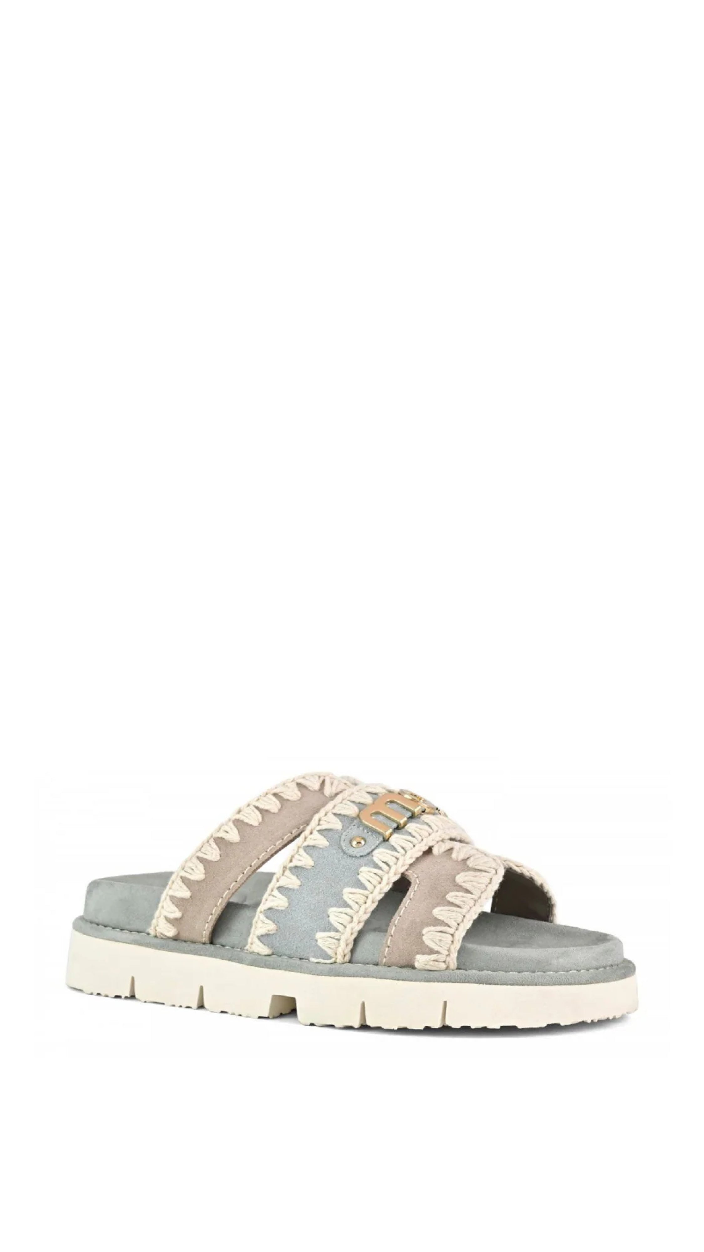 SANDAL BICOLOR METAL LOGO