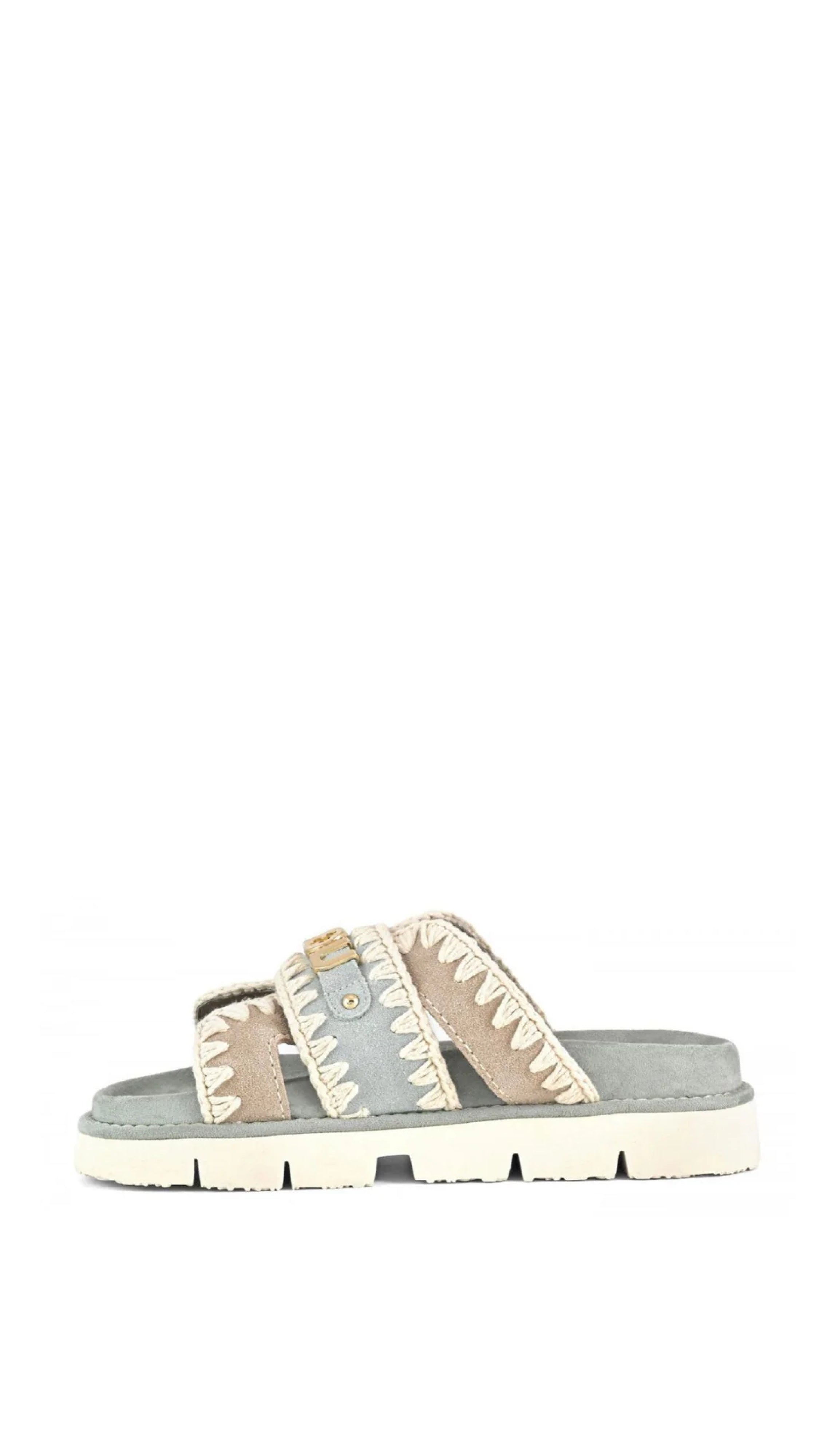 SANDAL BICOLOR METAL LOGO