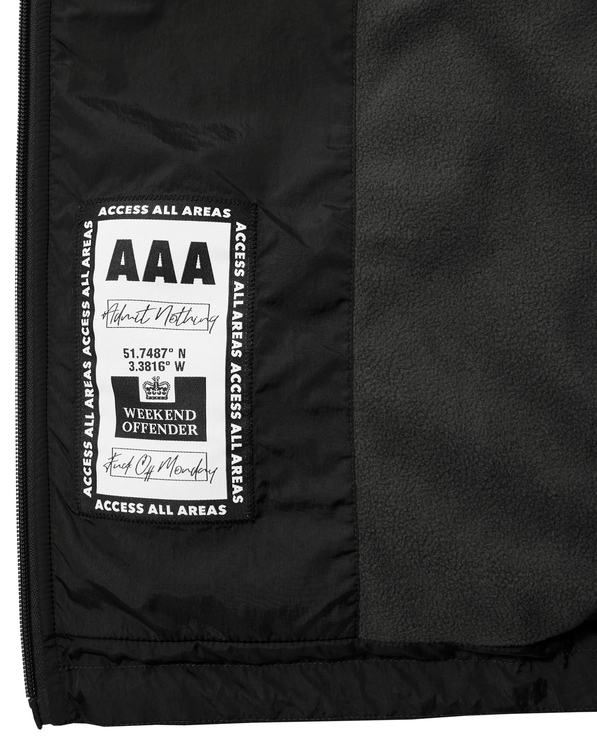 WEEKEND OFFENDER – GIACCA FODERATA IN PILE TECNICO NERO