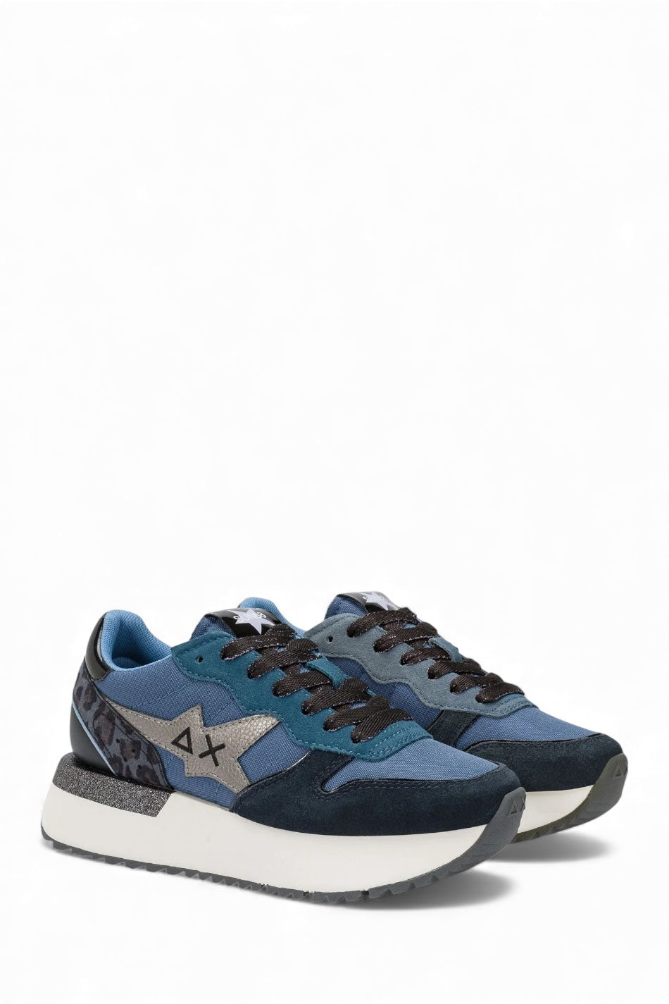 SUN68 STARGIRL IN NYLON E SUEDE NAVY BLUE