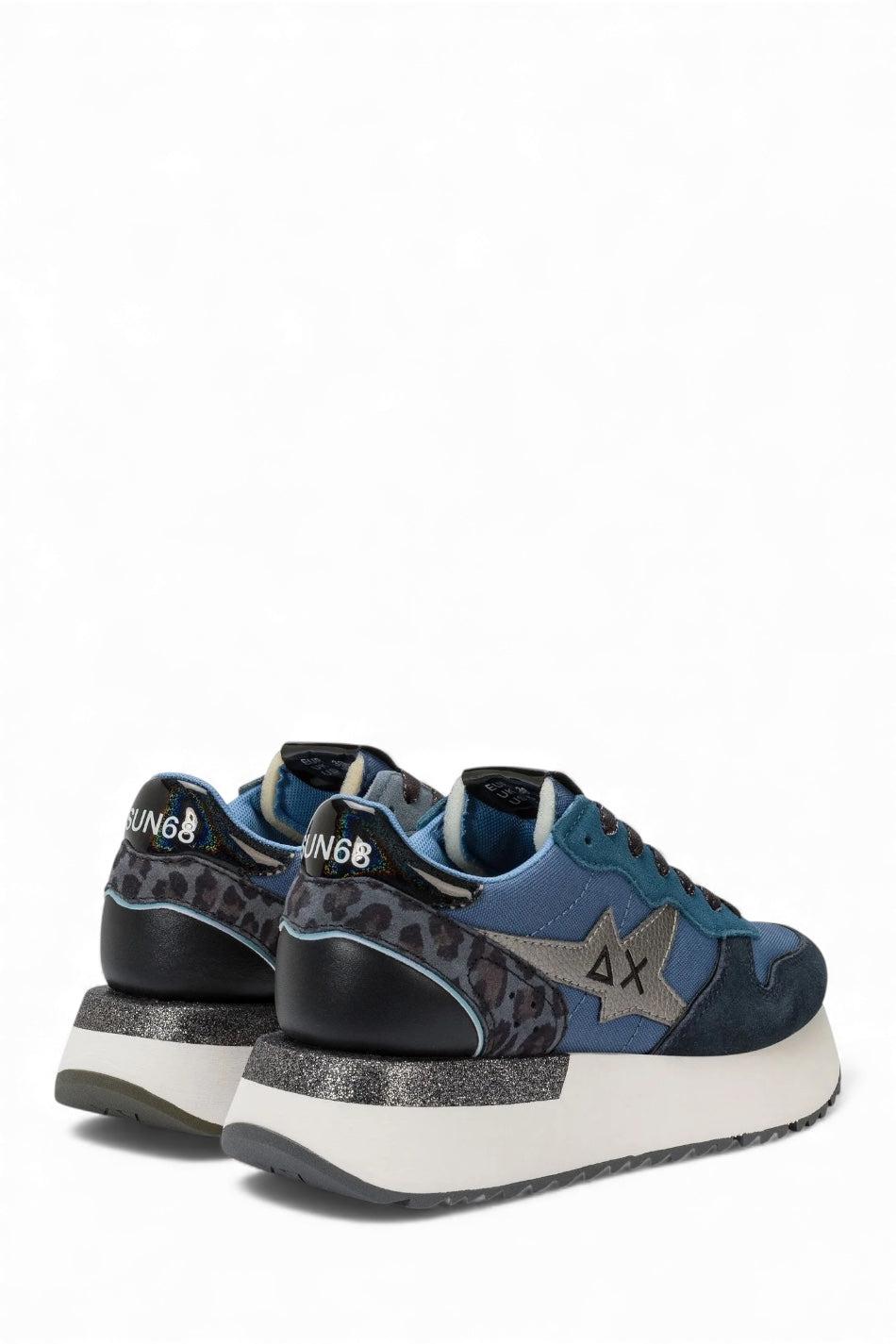 SUN68 STARGIRL IN NYLON E SUEDE NAVY BLUE