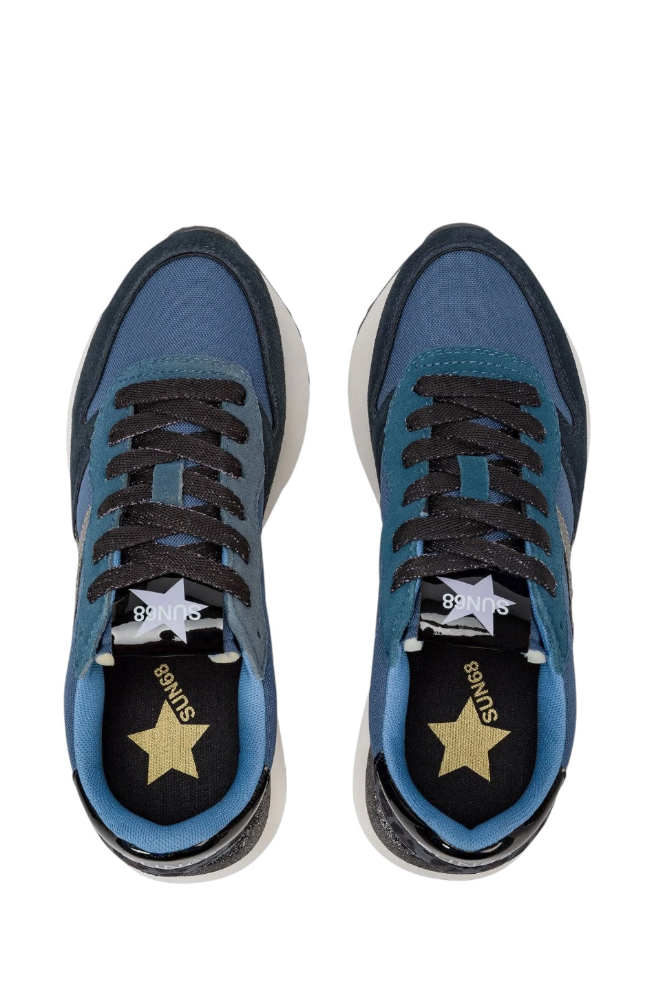 SUN68 STARGIRL IN NYLON E SUEDE NAVY BLUE