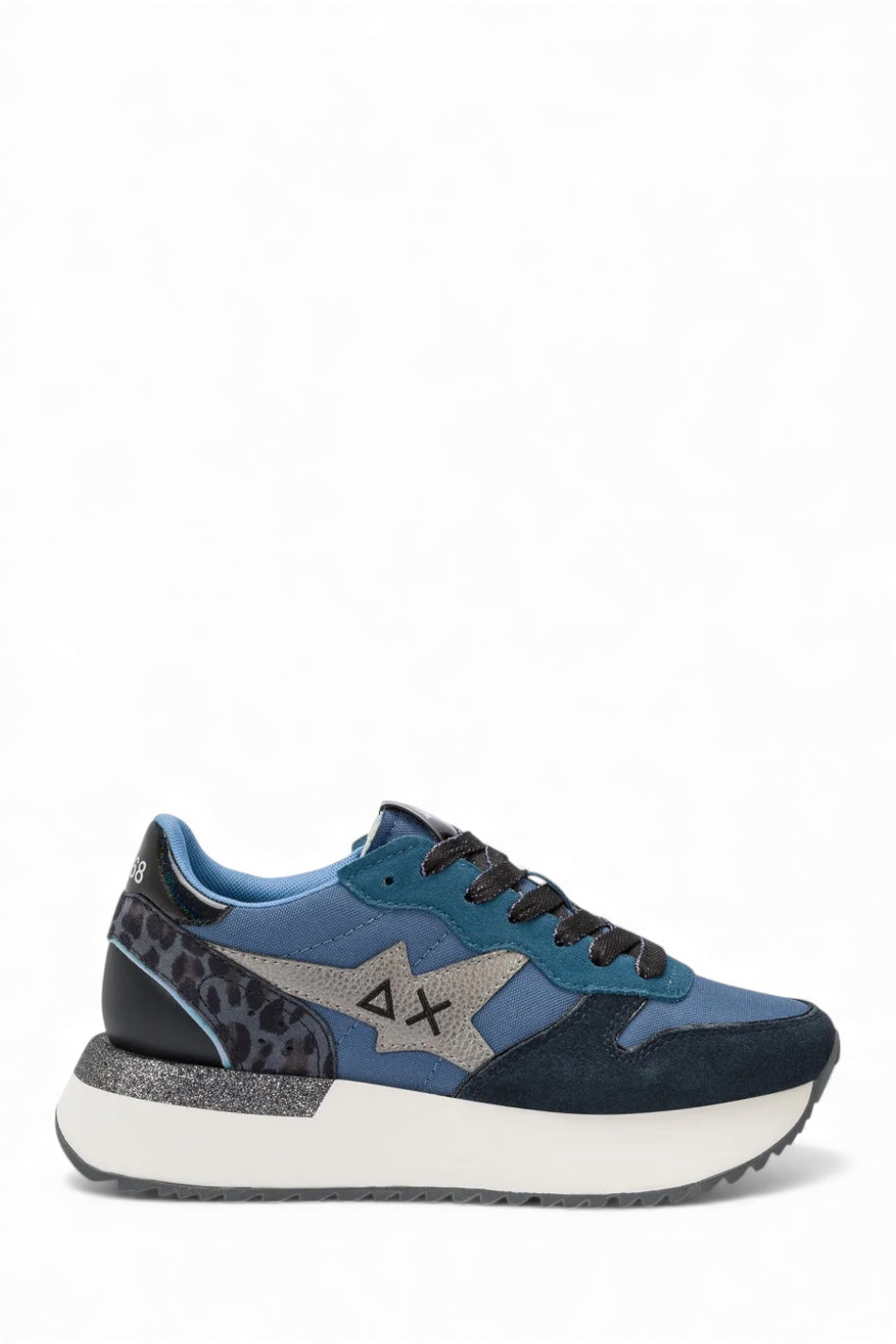 SUN68 STARGIRL IN NYLON E SUEDE NAVY BLUE